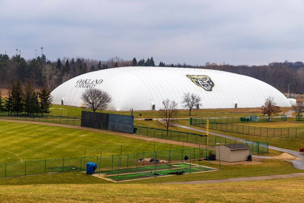 Air supported sports dome on Oakland University campus